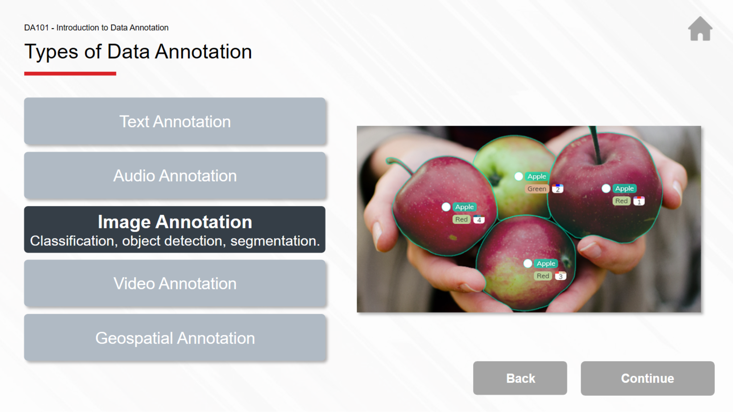 Value-Added Data Annotation in Manufacturing lesson screen